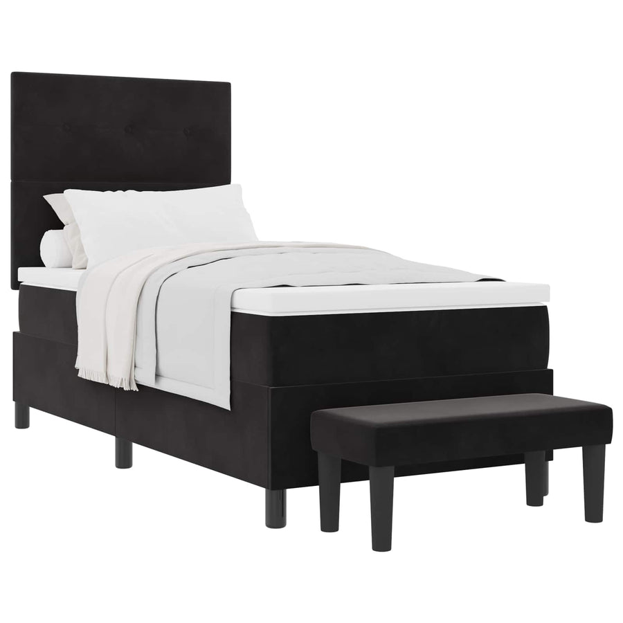 Boxspring bed met matras Zwart 90 x 190 cm Fluweel