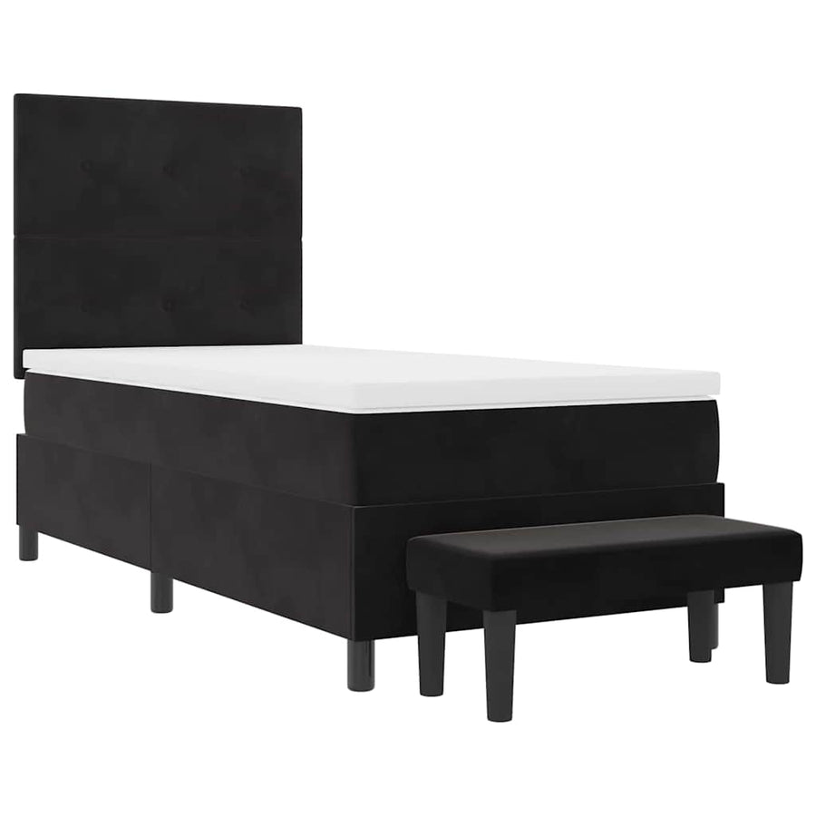 Boxspring bed met matras Zwart 90 x 190 cm Fluweel