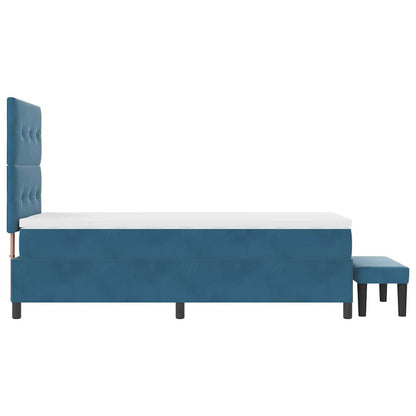 Boxspring bed met matras Donkerblauw 90 x 190 cm Fluweel