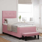 Boxspring bed met matras 90x190 cm roze fluweel