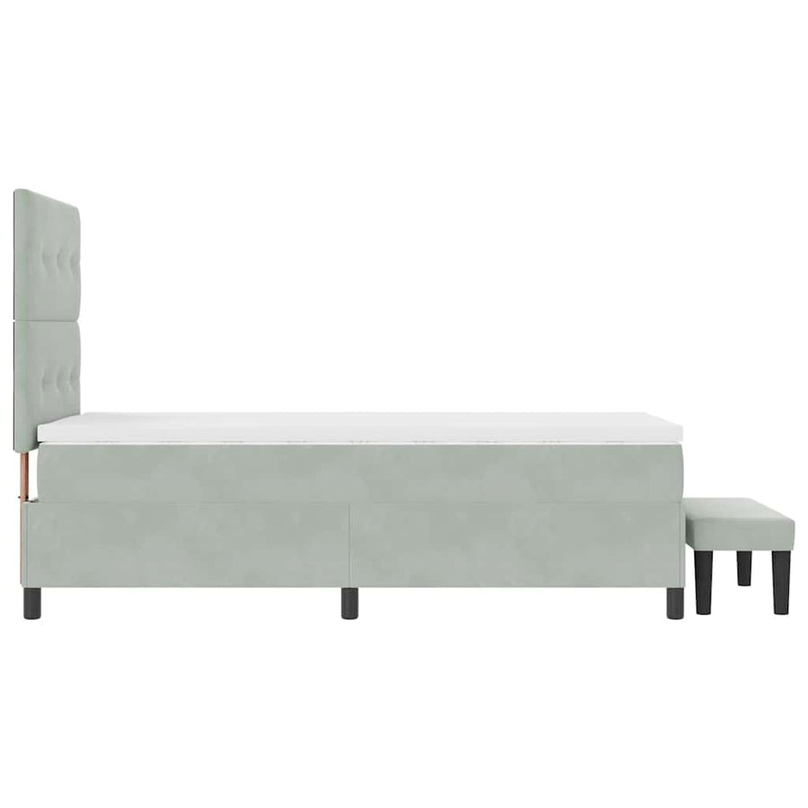 Boxspring bed met matras Lichtgrijs 90 x 200 cm Fluweel