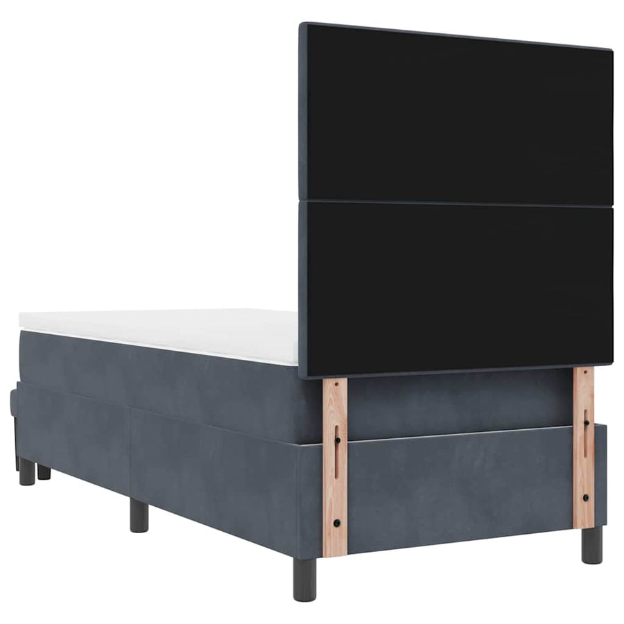 Boxspring bed met matras Donkergrijs 90 x 200 cm Fluweel