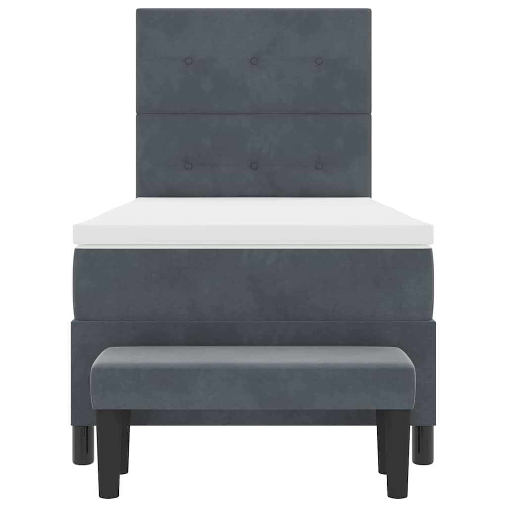 Boxspring bed met matras Donkergrijs 90 x 200 cm Fluweel