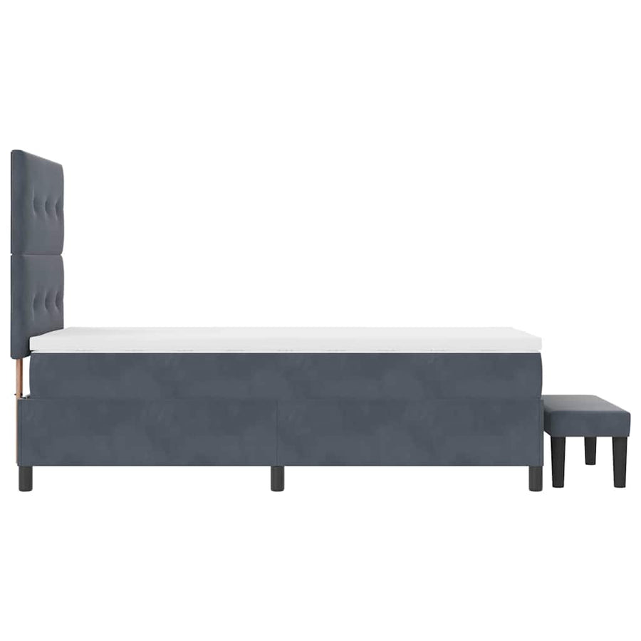 Boxspring bed met matras Donkergrijs 90 x 200 cm Fluweel