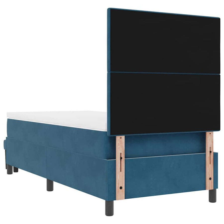 Boxspring bed met matras Donkerblauw 90 x 200 cm Fluweel