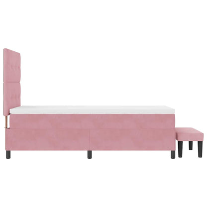 Boxspring bed met matras Roze 90 x 200 cm Fluweel