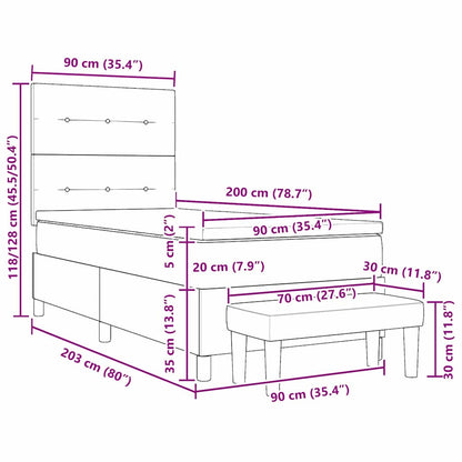 Boxspring bed met matras Roze 90 x 200 cm Fluweel