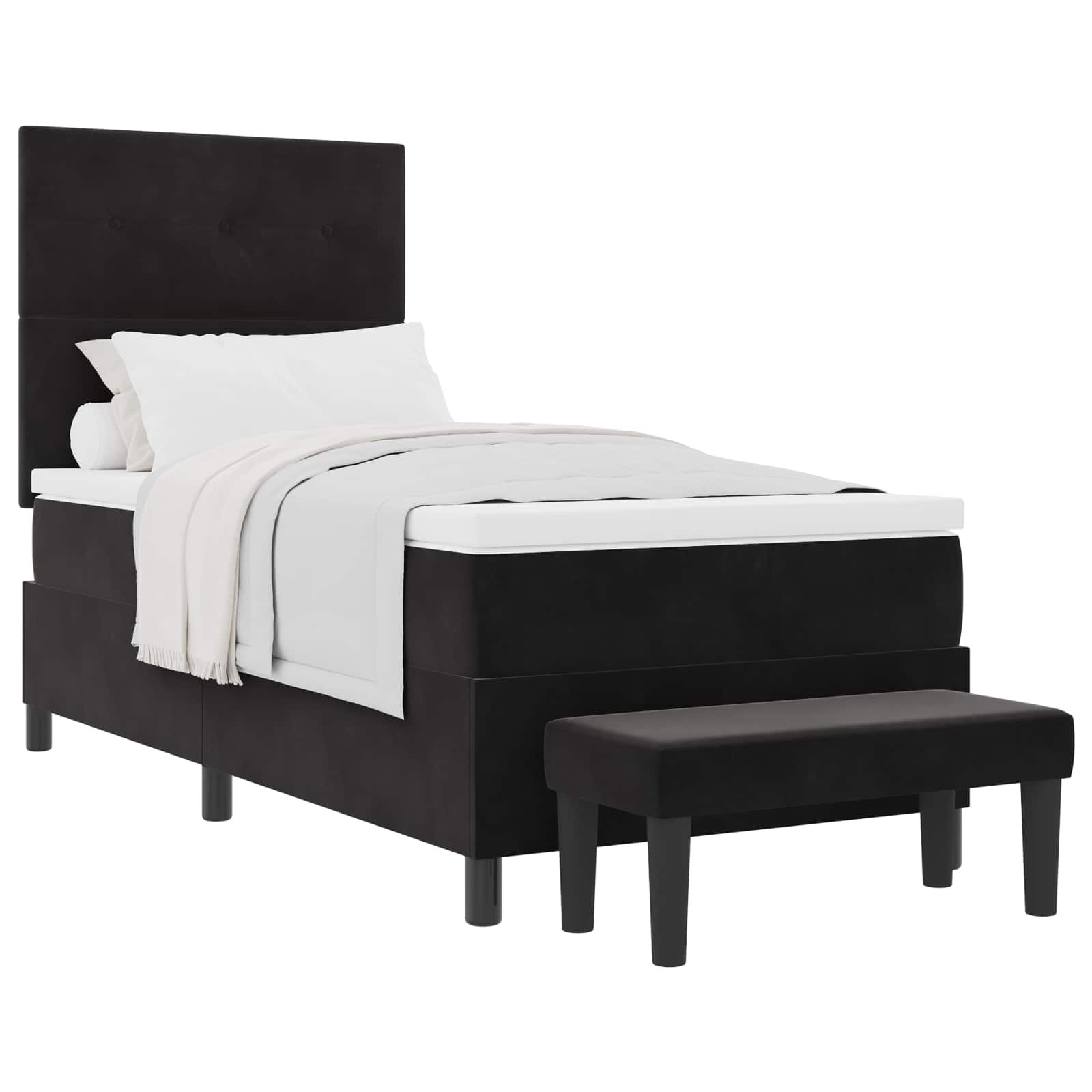 Boxspring bed met matras Zwart 100 x 200 cm Fluweel