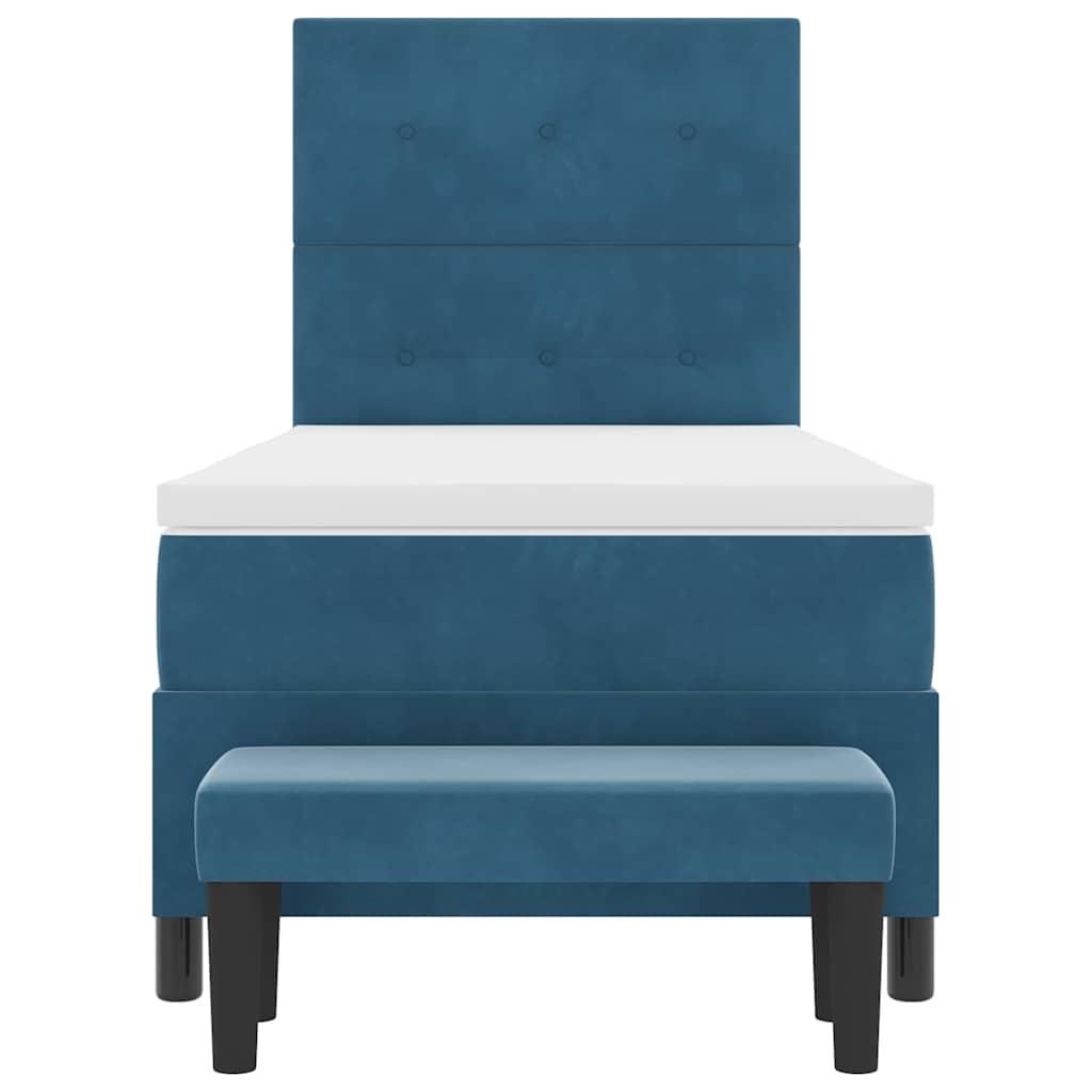 Boxspring bed met matras Donkerblauw 100 x 200 cm Fluweel