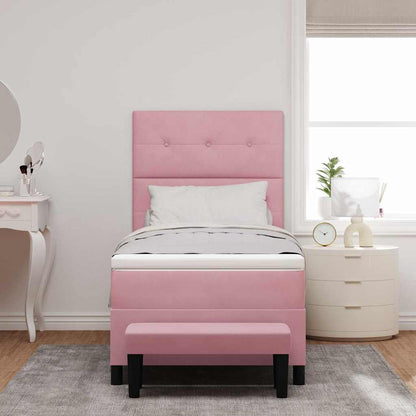 Boxspring bed met matras Roze 100 x 200 cm Fluweel