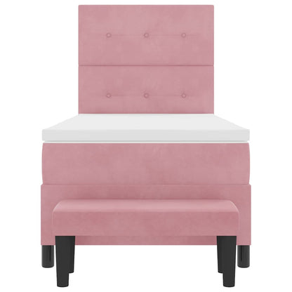Boxspring bed met matras Roze 100 x 200 cm Fluweel