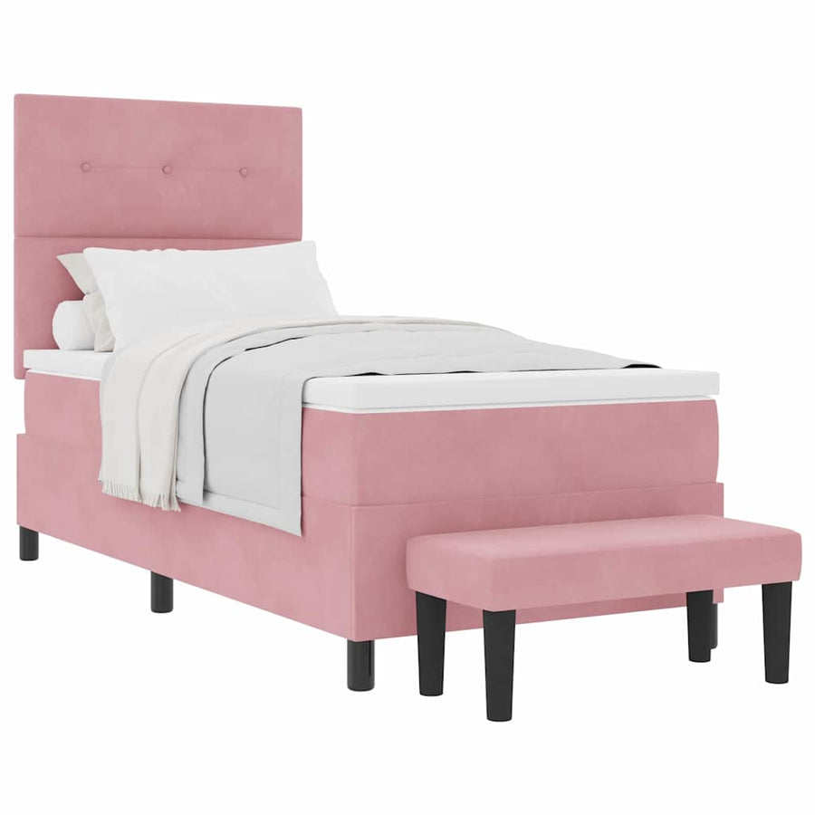 Boxspring bed met matras Roze 100 x 200 cm Fluweel