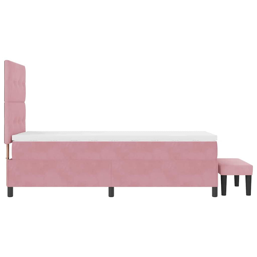 Boxspring bed met matras Roze 100 x 200 cm Fluweel