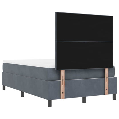 Boxspring bed met matras Donkergrijs 120 x 190 cm Fluweel