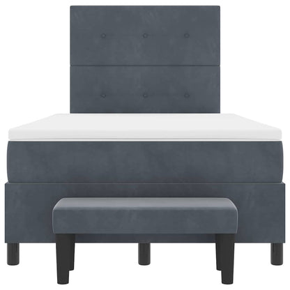Boxspring bed met matras Donkergrijs 120 x 190 cm Fluweel