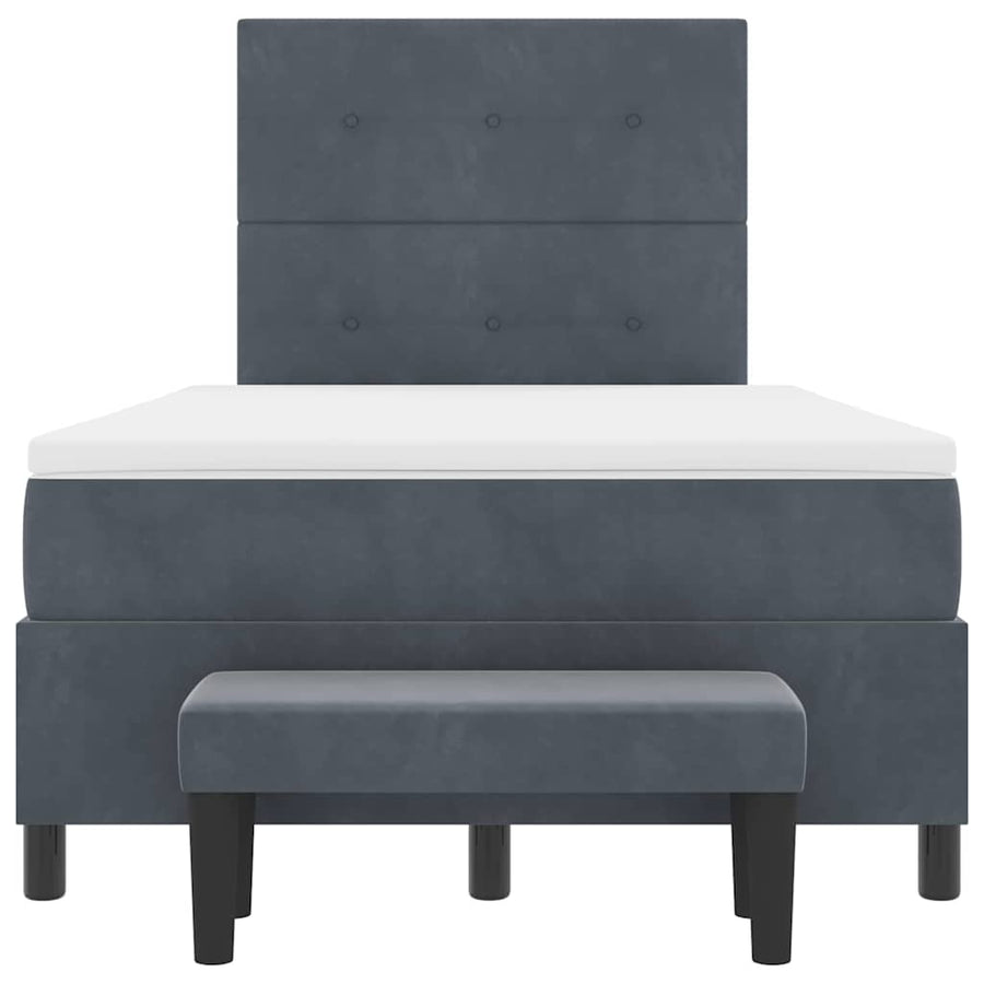 Boxspring bed met matras Donkergrijs 120 x 190 cm Fluweel