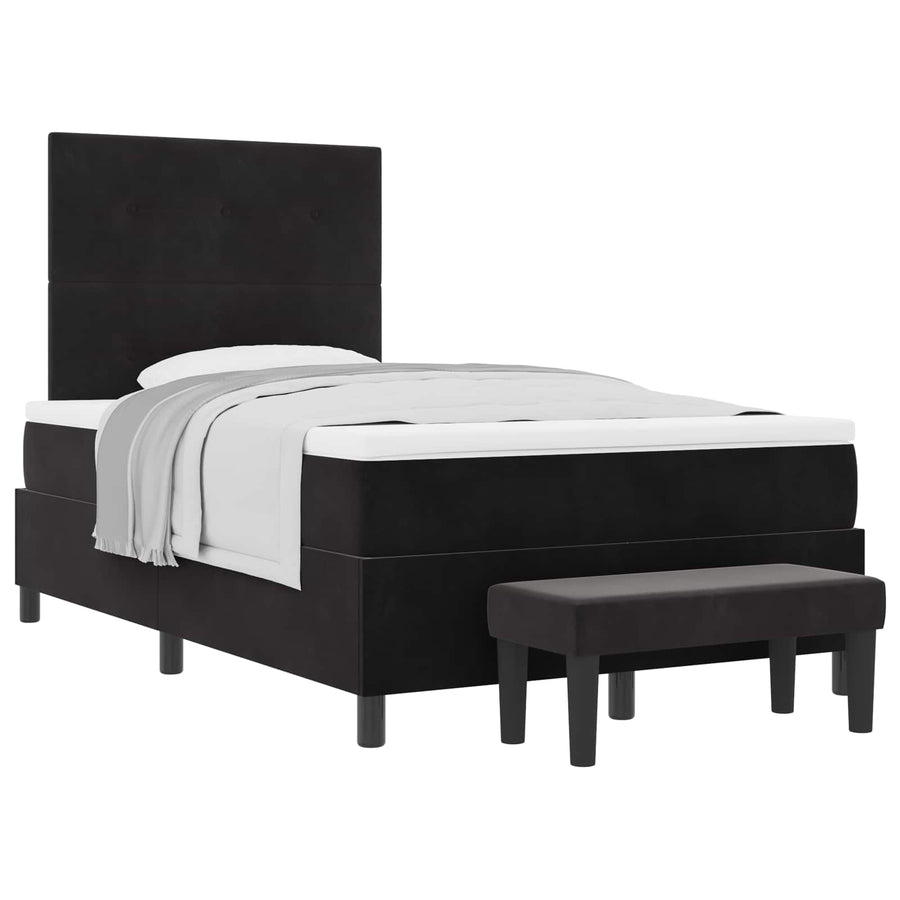Boxspring bed met matras Zwart 120 x 190 cm Fluweel