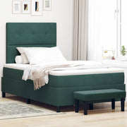 Boxspring bed 120 x 190 cm donkergroen fluweel