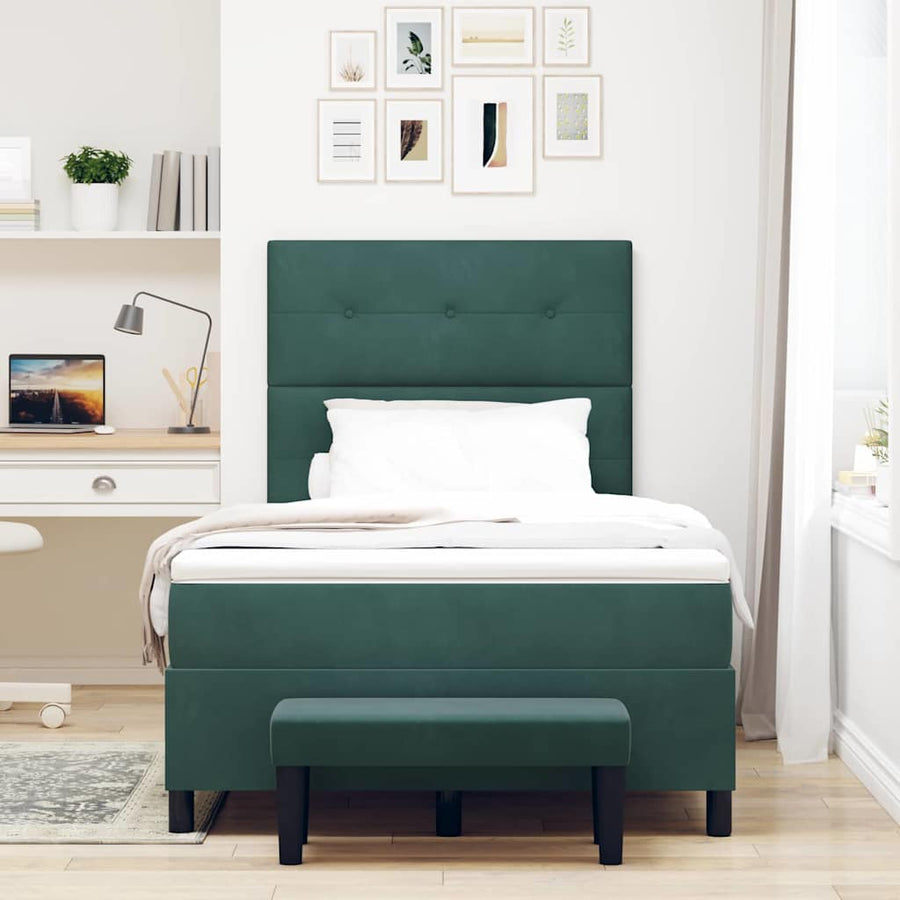 Boxspring bed met matras Donkergroen 120 x 190 cm Fluweel