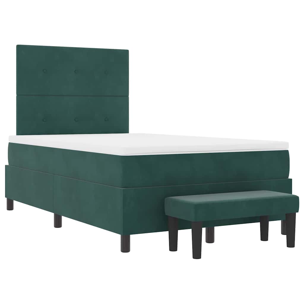 Boxspring bed met matras Donkergroen 120 x 190 cm Fluweel