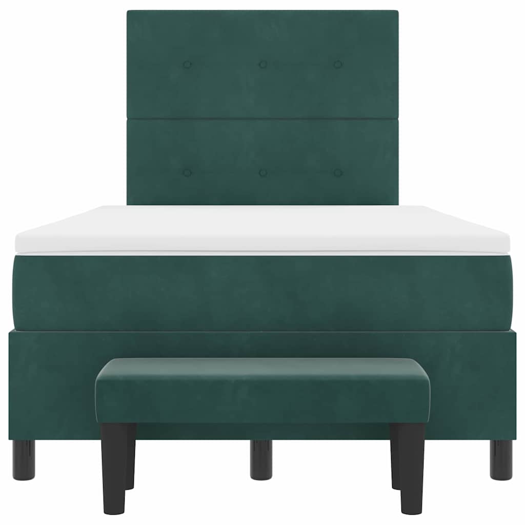 Boxspring bed met matras Donkergroen 120 x 190 cm Fluweel
