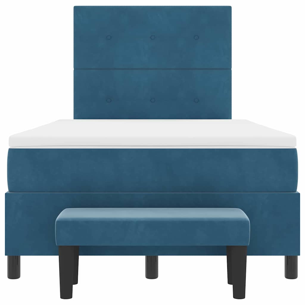 Boxspring bed met matras Donkerblauw 120 x 190 cm Fluweel