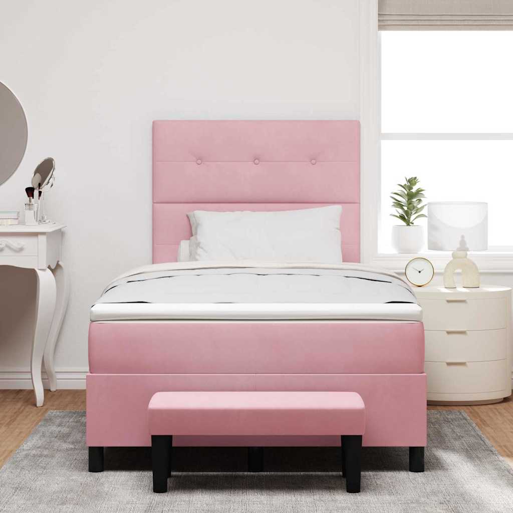 Boxspring bed met matras Roze 120 x 190 cm Fluweel