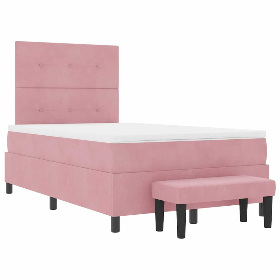 Boxspring bed met matras Roze 120 x 190 cm Fluweel