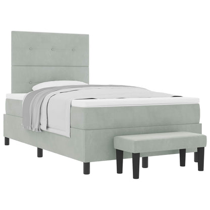 Boxspring bed met matras Lichtgrijs 120 x 200 cm Fluweel