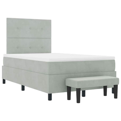 Boxspring bed met matras Lichtgrijs 120 x 200 cm Fluweel