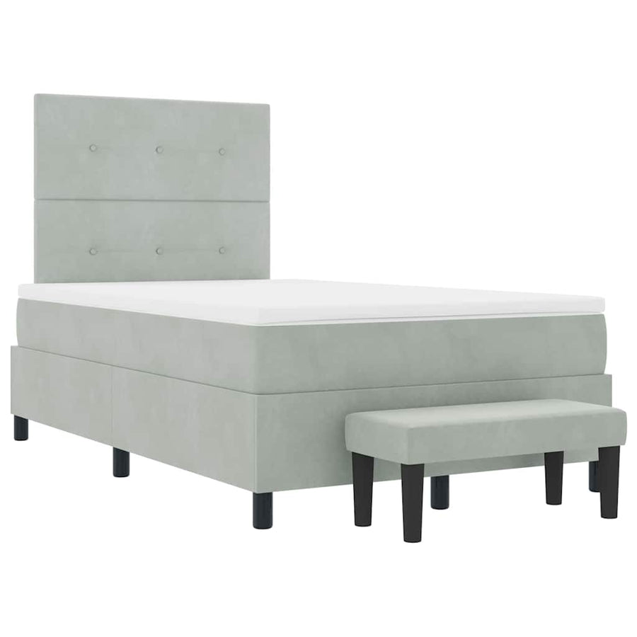 Boxspring bed met matras Lichtgrijs 120 x 200 cm Fluweel
