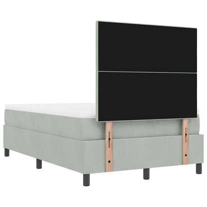 Boxspring bed met matras Lichtgrijs 120 x 200 cm Fluweel