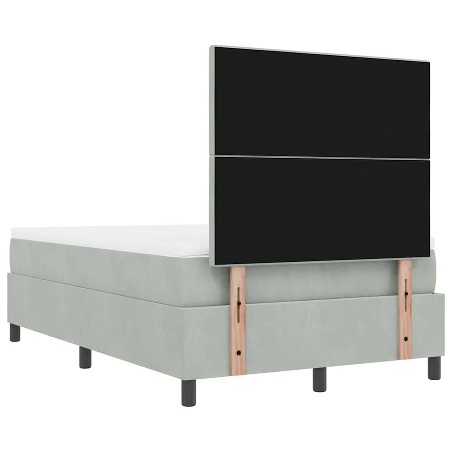 Boxspring bed met matras Lichtgrijs 120 x 200 cm Fluweel