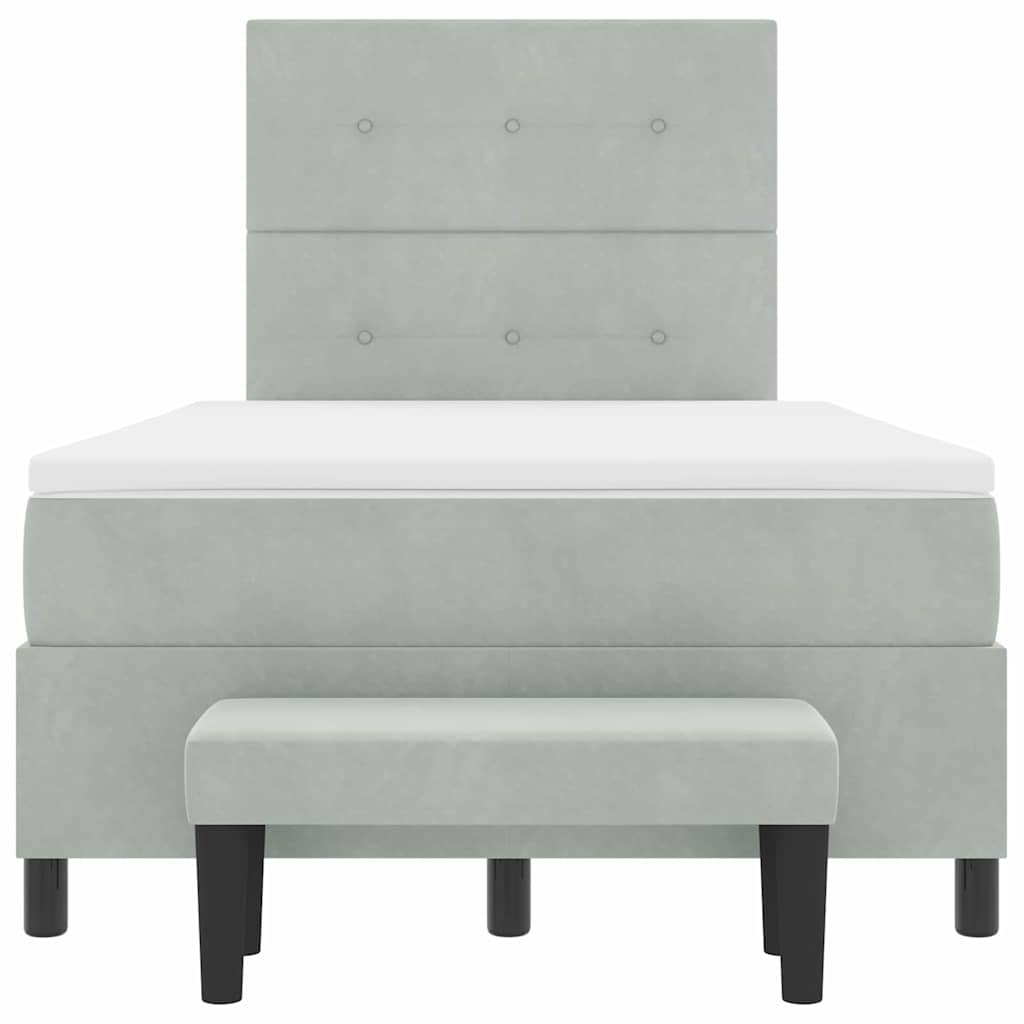 Boxspring bed met matras Lichtgrijs 120 x 200 cm Fluweel