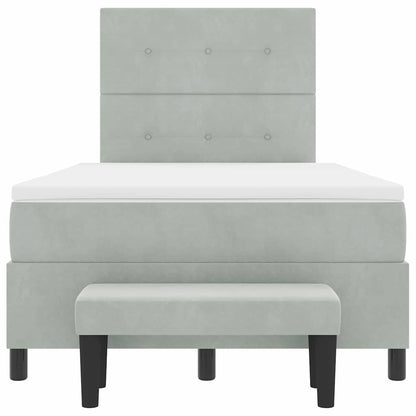 Boxspring bed met matras Lichtgrijs 120 x 200 cm Fluweel