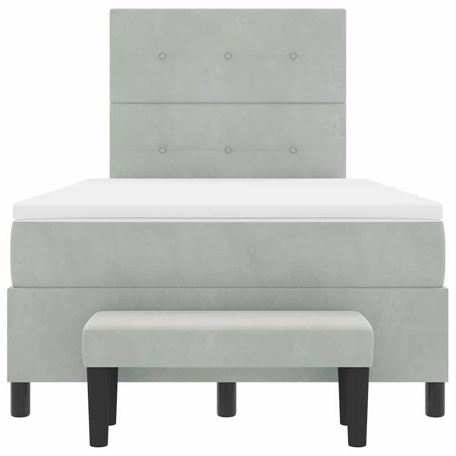 Boxspring bed met matras Lichtgrijs 120 x 200 cm Fluweel