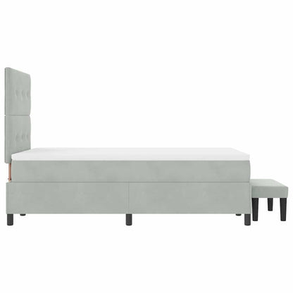 Boxspring bed met matras Lichtgrijs 120 x 200 cm Fluweel
