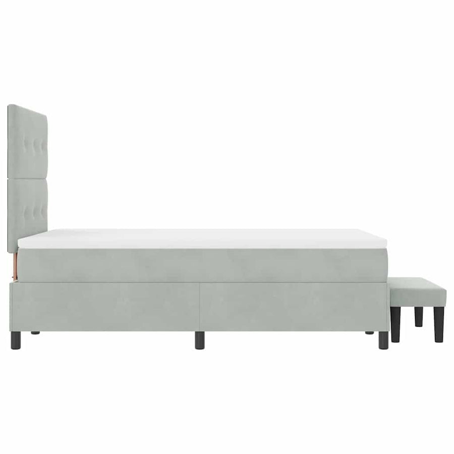 Boxspring bed met matras Lichtgrijs 120 x 200 cm Fluweel