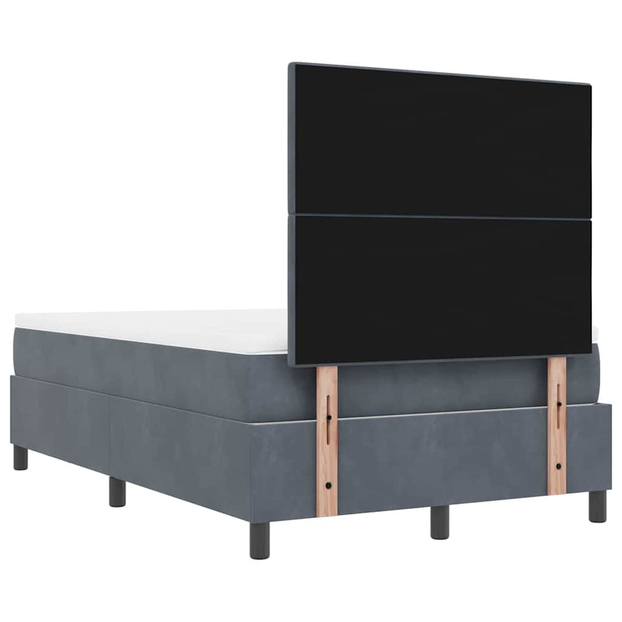 Boxspring bed met matras Donkergrijs 120 x 200 cm Fluweel