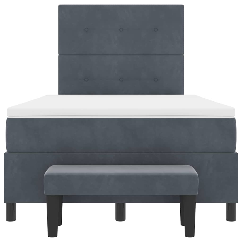Boxspring bed met matras Donkergrijs 120 x 200 cm Fluweel