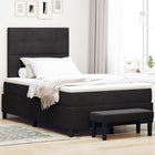 Box spring bed with mattress Black 120 x 200 cm Velvet