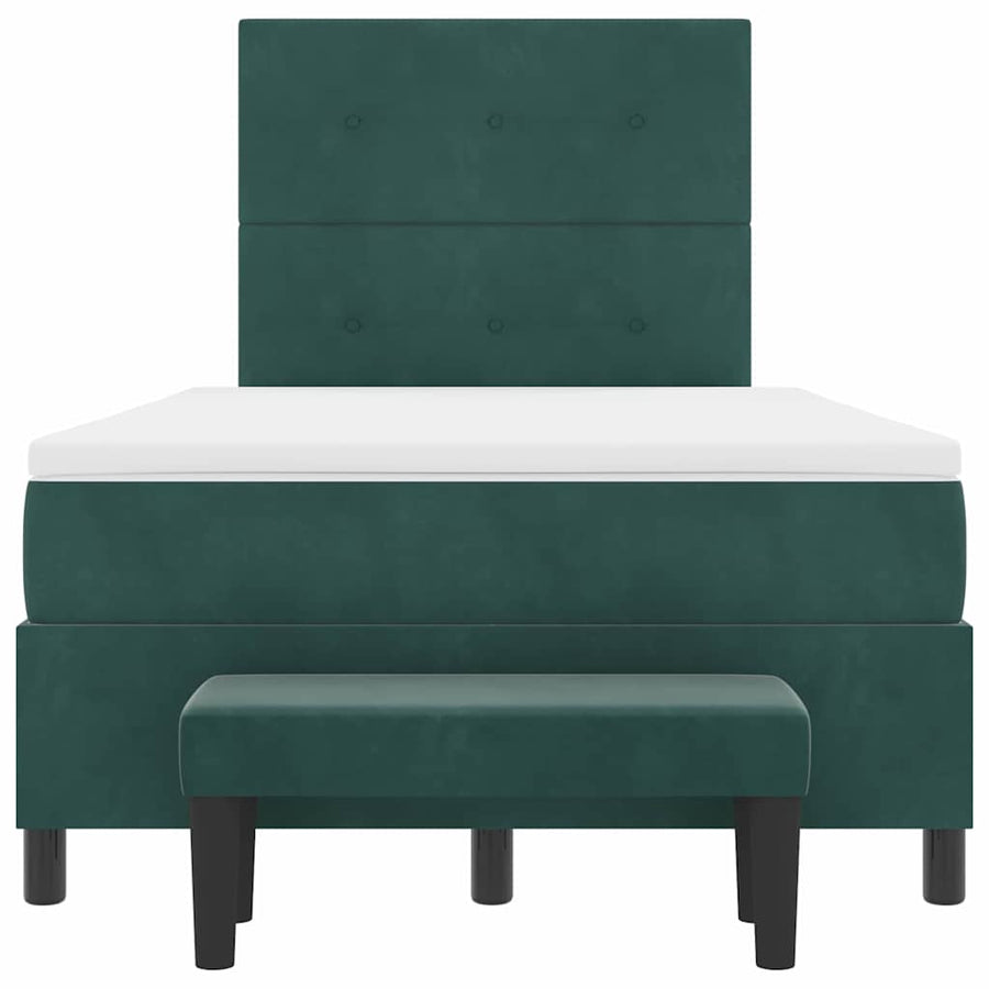 Boxspring bed met matras Donkergroen 120 x 200 cm Fluweel