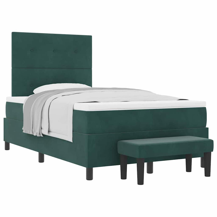 Boxspring bed met matras Donkergroen 120 x 200 cm Fluweel