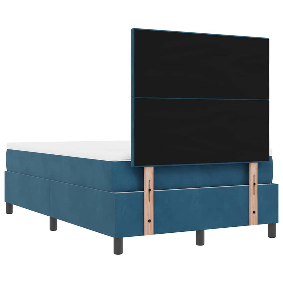 Boxspring bed met matras Donkerblauw 120 x 200 cm Fluweel