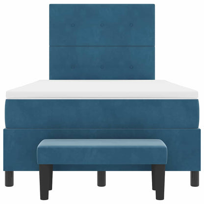 Boxspring bed met matras Donkerblauw 120 x 200 cm Fluweel