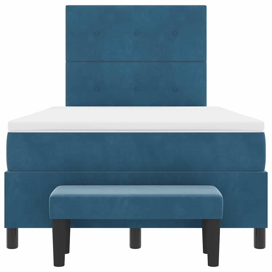 Boxspring bed met matras Donkerblauw 120 x 200 cm Fluweel