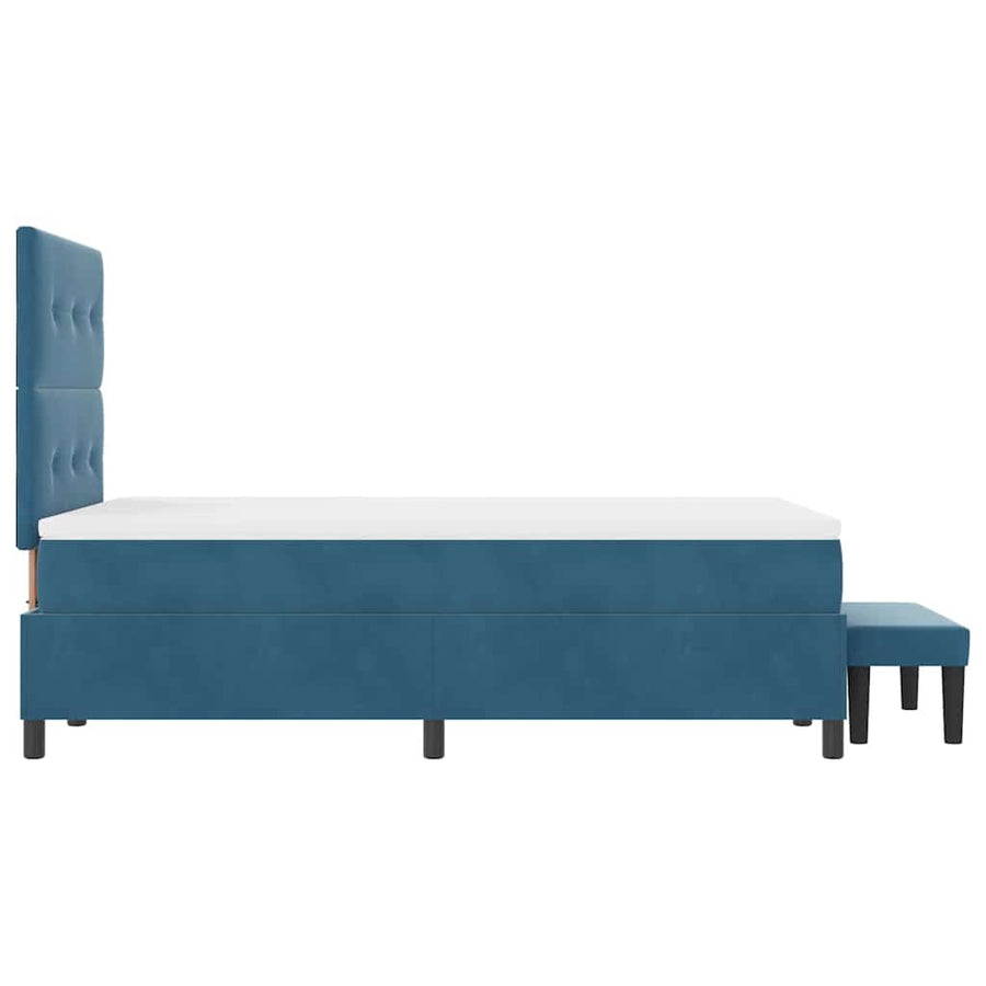 Boxspring bed met matras Donkerblauw 120 x 200 cm Fluweel