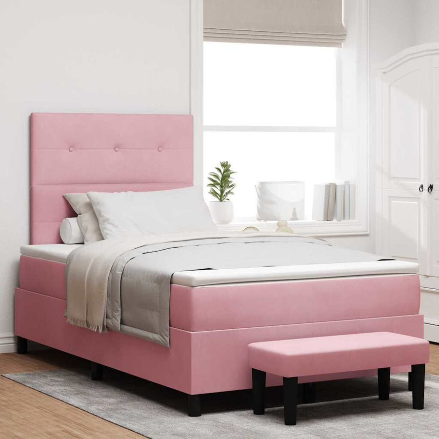 Boxspring bed met matras Roze 120 x 200 cm Fluweel