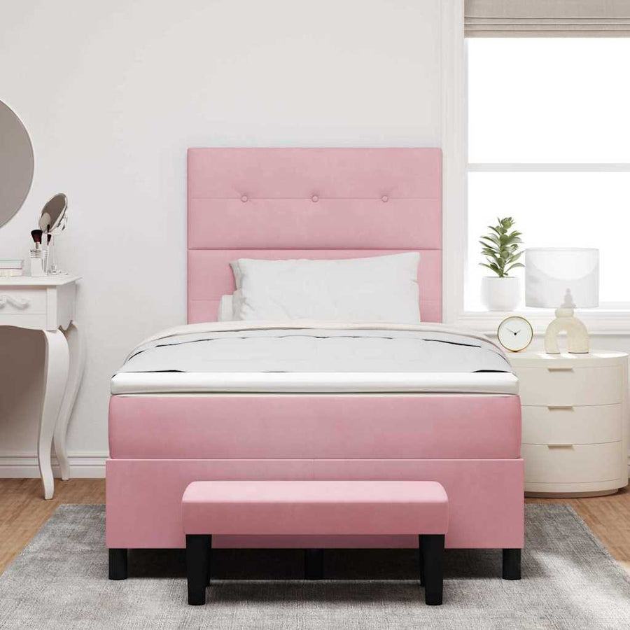 Boxspring bed met matras Roze 120 x 200 cm Fluweel