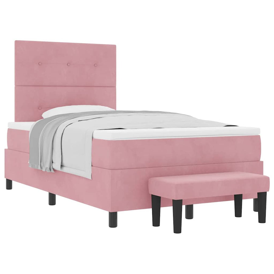 Boxspring bed met matras Roze 120 x 200 cm Fluweel